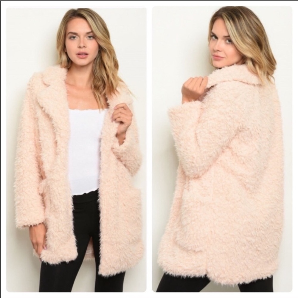 NWT. Blush Sherpa faux fur jacket,